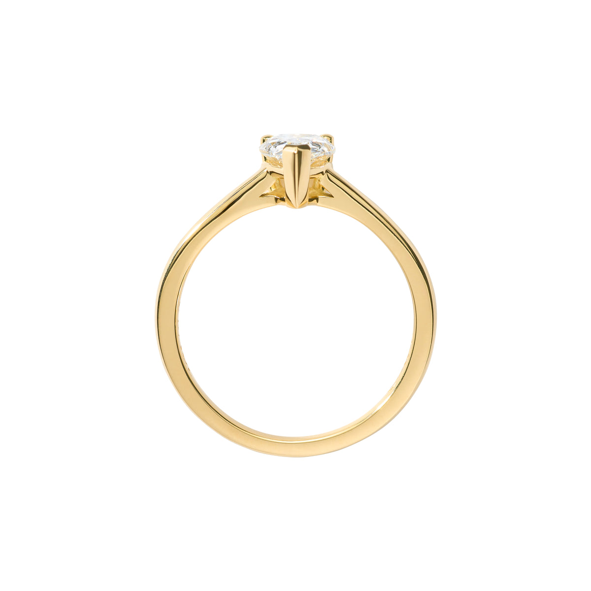 Bague Solitaire Diamant Briolette Cultivé En Laboratoire - Poids 0.10 Carat, Couleur D/E, Pureté VS1, Taille Excellente